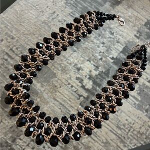 Elegant Black and Silver Beaded Necklace